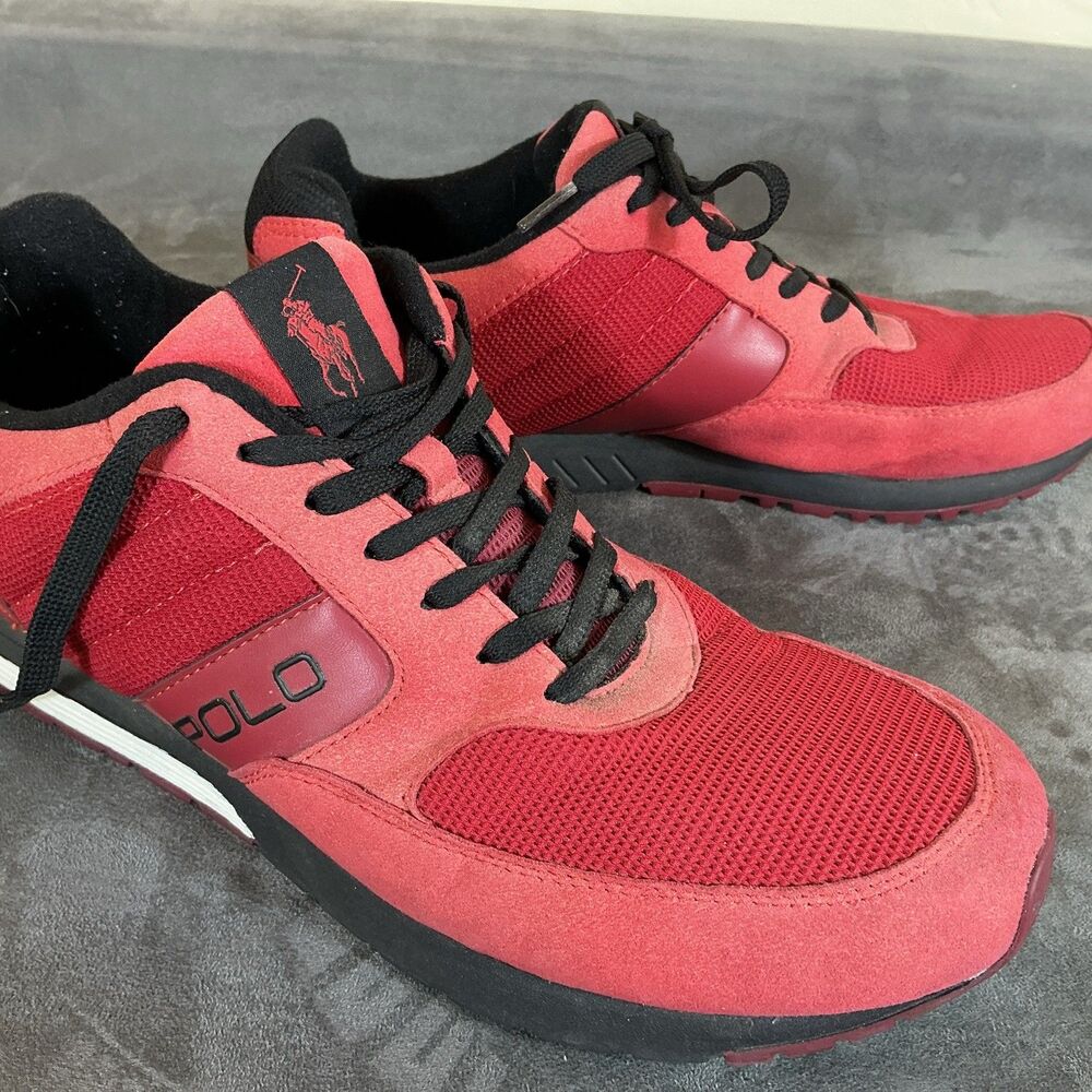Polo Ralph Lauren Laxman 10.5 D Red Y2K Sneakers Fabric Textile Uppers VTG